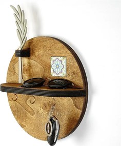 LAZ172 Półka ścienna orzechowa - 100% płótno 27x27 cm