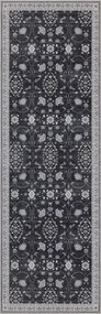 Dywan vintage INKA Floral z Efektem Postarzenia Czarno-Szary 80 cm x 250 cm