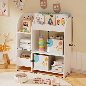 Regał na książki gazety szafka na zabawki stojąca biblioteczka loft pojemny