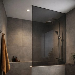 Ścianka prysznicowa Walk In MOLIS HALF Classic Grafit szkło grafitowe| Różne rozmiary : Kolor profili kabiny - złoty szczotkowany, Rozmiar - 80 x 180 cm