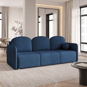 Masseno Sofa SUVI III z funkcją spania i pojemnikiem na pościel, Rozkładana sofa - Niebieski, NEVE 77
