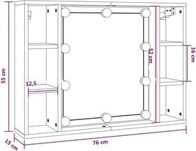Toaletka z oświetleniem biały połysk K2-A41
