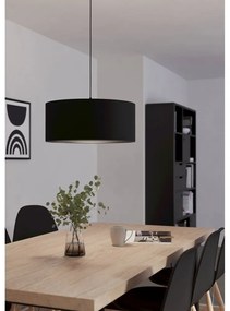 Czarna lampa wisząca z tekstylnym kloszem ø 53 cm MASERLO 1 – EGLO