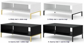 Ława kawowa glamour czarny mat + złote nóżki - Resa 8X