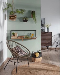 Czarno-naturalna półka z litego drewna jodłowego 90 cm Elisha – Kave Home