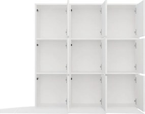 Regał MALAX 3x3 | Biały | 110.5x30x110.5 cm |Z 3 Drzwiami TIP-ON