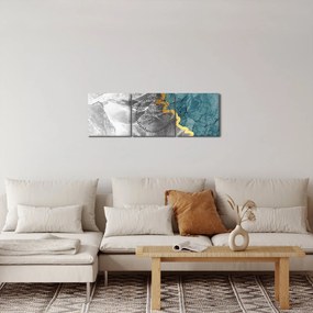 Obraz - Marmur (z zegarem) (90x30 cm)