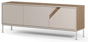 Kremowo-naturalna komoda w dekorze dębu 150x55x35 cm Lilou – Marckeric