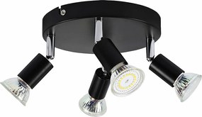 NETTLIFE 4 Czarne obrotowe reflektory sufitowe GU10 Metalowa nowoczesna lampa do salonu, kuchni, przedpokoju i jadalni