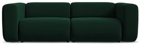 Ciemnozielona aksamitna sofa 228 cm Ekahi – Makamii