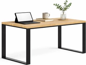 Dębowe duże biurko na metalowych nogach 160x70 R4-E28