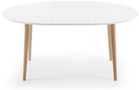 Biały rozkładany stół z białym blatem 90x120 cm Oqui – Kave Home