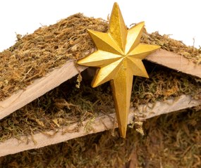 Szopka bożonarodzeniowa + 8 figurek, 35 x 23,5 cm