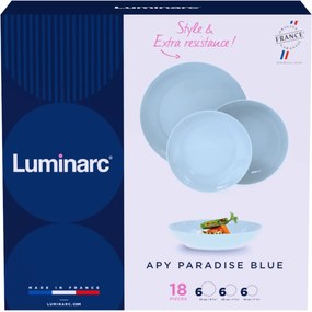 Luminarc 18-częściowy zestaw obiadowy Apy ParadiseBlue