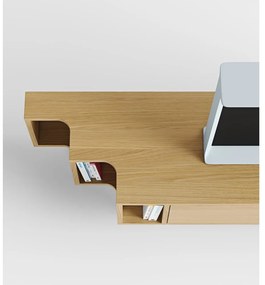 Szafka pod TV w dekorze dębu w naturalnym kolorze 189x50x44 cm Shift – Woodman