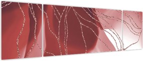 Obraz - Czerwony abstrakcyjny kwiat N⁰1 (170x50 cm)