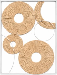 Dekoracja ścienna CIRCLES metalowa 48x68 cm, biała / beżowa