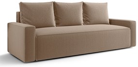 Beżowa sztruksowa sofa z funkcją spania N8-L66