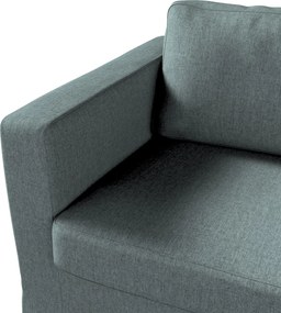 Pokrowiec na sofę Karlstad 3-osobową nierozkładaną, długi kolor niebieski tkanina strukturalna