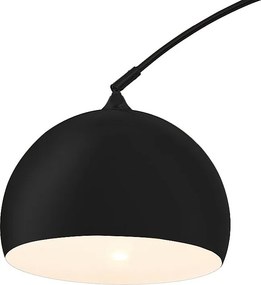 Lampa podłogowa duża łukowa - Metal i marmur - wys. 180 cm - Czarny mat - OMBRAGE