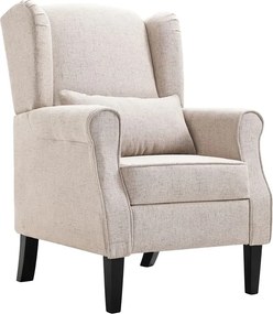 Tapicerowany beżowy fotel uszak E6-D75