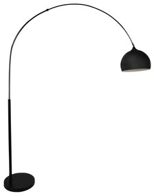Lampa podłogowa duża łukowa - Metal i marmur - wys. 180 cm - Czarny mat - OMBRAGE