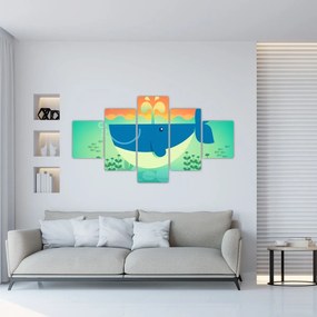 Obraz - Szczęśliwy wieloryb (125x70 cm)