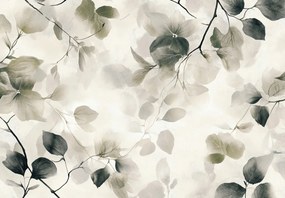 Fototapeta - Eleganckie zielone liście (196x136 cm)