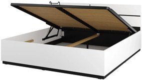 Łóżko CROSS 180x200 białe/czarne z pojemnikiem HELVETIA