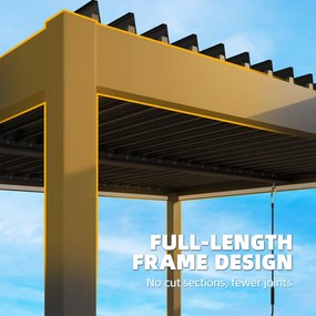 Outsunny Pergola 3x3 m z aluminium z oświetleniem LED, pilotem i regulowanym lamelowym dachem | Aosom PL
