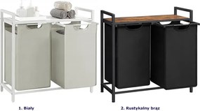 Regał Z 2 Koszami Na Pranie Rustykalny Brąz L7-Z52