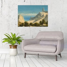Obraz - Georg Emil Libert, View of Sommerspiret, the Cliffs of Møn, reprodukcje (70x50 cm)