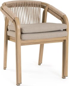 Metalowe krzesło ogrodowe w naturalnym kolorze Kalimera – Bizzotto