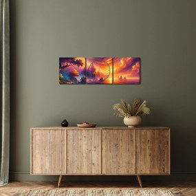 Obraz - Magiczny świat (z zegarem) (90x30 cm)