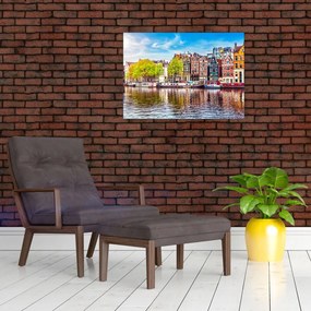 Obraz na szkle - Tańczące domy, Amsterdam (70x50 cm)