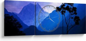 Obraz - Nocne niebo w Nepalu (z zegarem) (90x30 cm)