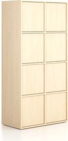 Szafka biurowa FRAME, 8x drzwi, 872 x 450 x 1735 mm, PUSH-lock, brzoza