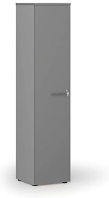 Szafa biurowa wąska PRIMO GRAY, 1781 x 400 x 420 mm, szary/grafit