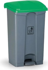 Uniwersalny kosz na śmieci do segregacji z pedałem, 87 l, 830 x 500 x 410 mm, zielony