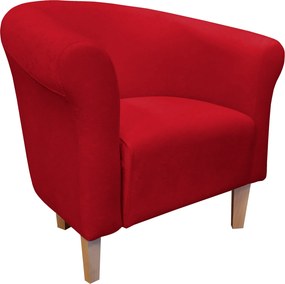 Fotel Milo tkanina Mikrofaza stylowy fotel do salonu i sypialni : Kolor nogi - Drewno, Kolor tkaniny - 8 MIKROFAZA, Wysokość nogi - 15 cm
