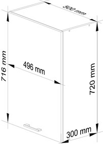 Minimalistyczna górna szafka kuchenna 50 cm W5-F43