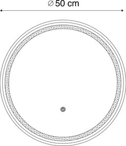 Lustro łazienkowe miedziane 50 cm z LED, 3-stopniowe ściemnianie dotykowe, okrągłe - Miral