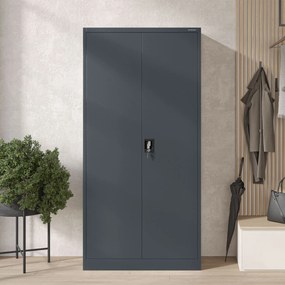 Szafa gospodarcza metalowa DAWID, 900 x 1850 x 450 mm, antracytowa