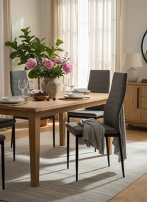 Zestaw 2 jasnoszarych tapicerowanych krzeseł E5-D51