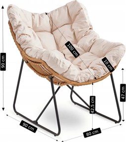 Fotel Wypoczynkowy Ogrodowy FIN na Płozach Beżowy Nowoczesny