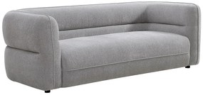 Kanapa 3-osobowa z szarej tkaniny szenilowej TALIENA