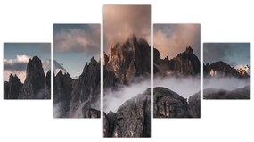Obraz - Włoskie Dolomity ukryte we mgle (125x70 cm)