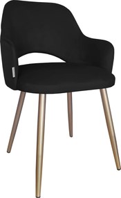Krzesło Milano tkanina Welur noga metalowa : Kolor nogi - Złota stożek, Kolor tkaniny - VELVET - MG19, Typ siedziska - Siedzisko stałe