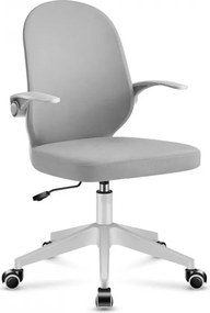 Obrotowe krzesło młodzieżowe Flip, stelaż biały, siedzisko szare