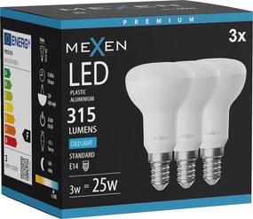 Mexen Nova 3x żarówka LED E14, R50, 3W, Zimna - 6500K, 315 lm - L103-E14-0365-01x03